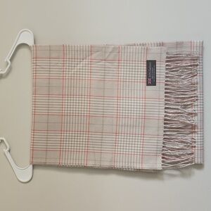 Scottish Cashmere Scarf Tan & Red Plaid